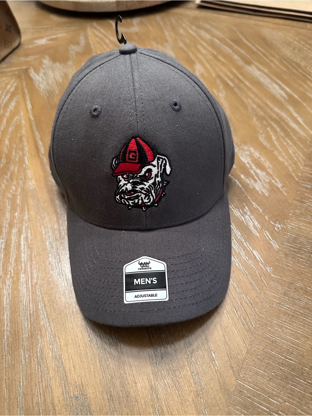 Men's Gray Baseball Cap with Red Georgia Bull Dawgs